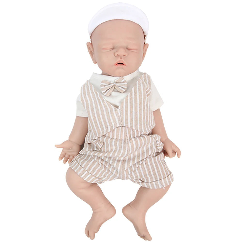 43cm 2508g Full Body Silicone Reborn Baby Boy Doll Realistic with Clothes-3